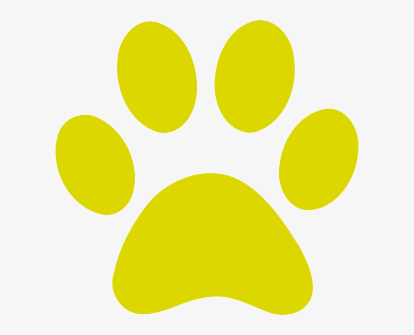 Gold Clipart Paw Print - Yellow Paw Print Png, transparent png