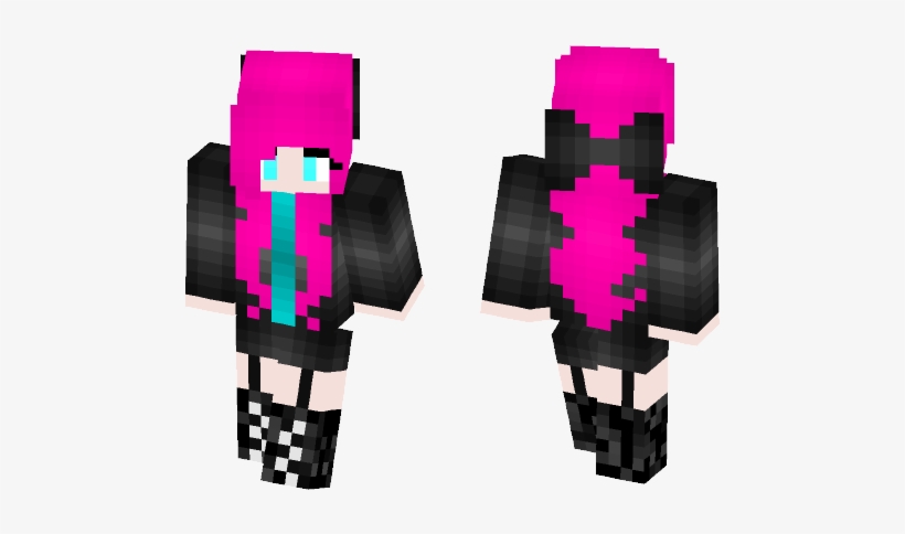 Install Pink Hair Girl Skin Instruction - Minecraft Spiderman Skin Noir, transparent png