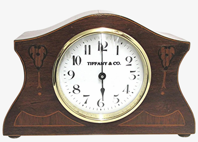 Antique Inlaid French Mantel Clock - Old Table Clock Png, transparent png