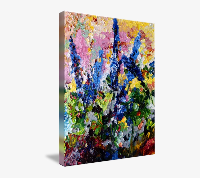 Blue Delphiniums Impressionist Floral - Gallery-wrapped Canvas Art Print 36 X 43 Entitled Blue, transparent png
