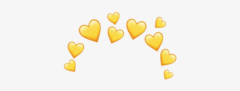 Crown Yellow Heart Emoji Love Corona Amarillo Corazon - Yellow Heart Crown Png, transparent png