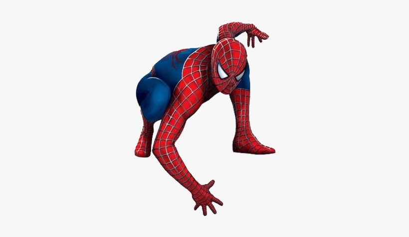 Spiderman Kneeling - Spiderman Png, transparent png