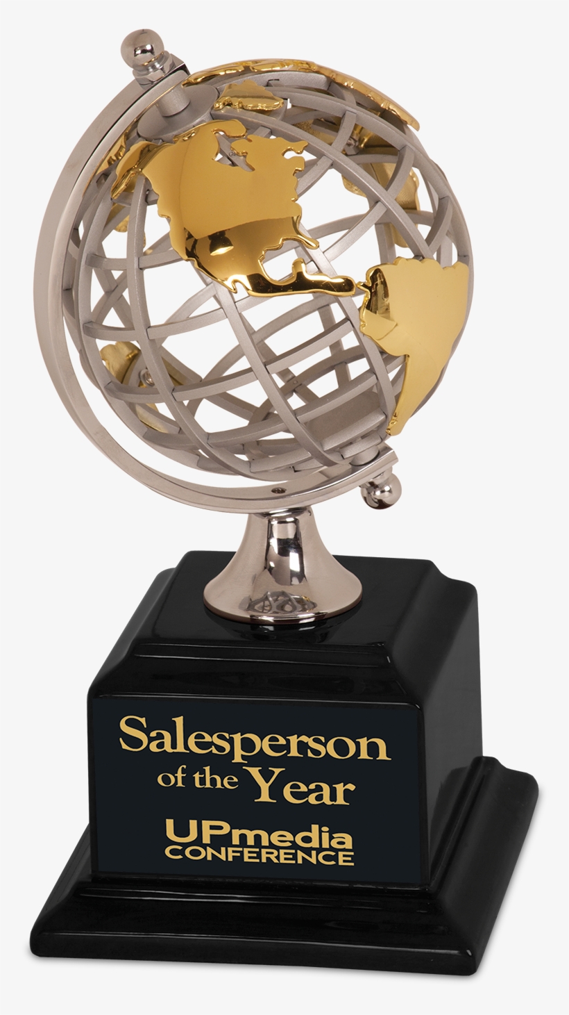 Executive Silver/gold Globe - Personalized Spinning Globe Award, transparent png