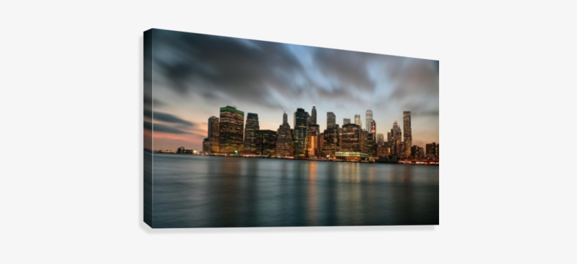 New York City Skyline At Dusk Canvas Print - Cityscape, transparent png