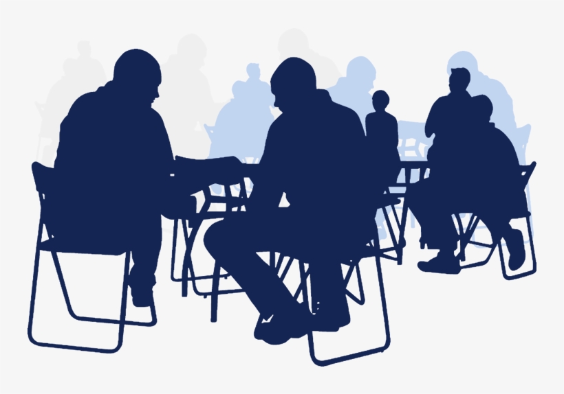 Silhouette Meeting Lunch Breakroom Talk Office Recolored - Vector, transparent png