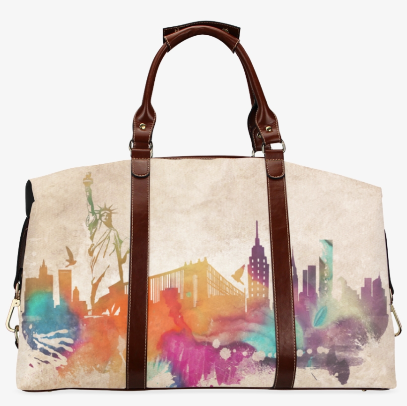 New York City Skyline 1 Classic Travel Bag - Good.luck Custom Bright Two Cat Fights Travel Tote, transparent png