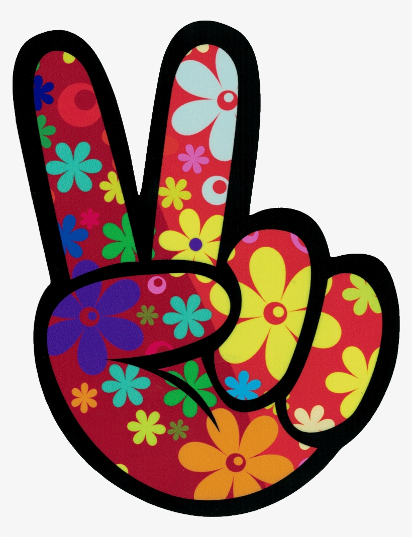 Left Hand Peace Fingers - Hippie Stickers, transparent png