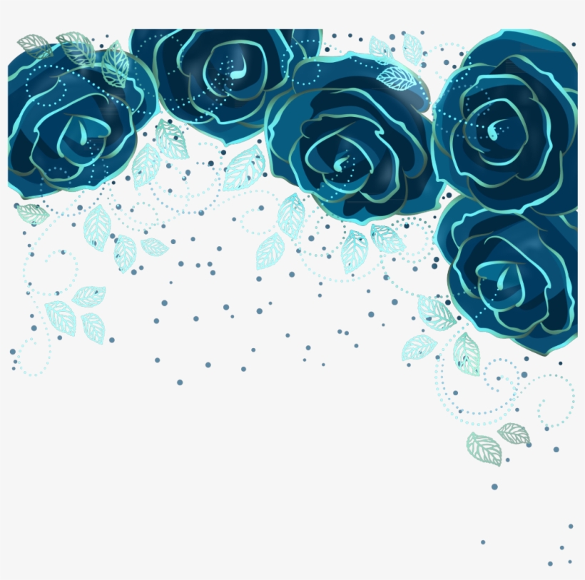 Ftestickers Flowers Sparkle Border Blue - Blue Sparkle Border Png Transparent, transparent png