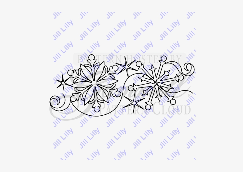 Snowflake Sparkle Border - Line Art, transparent png