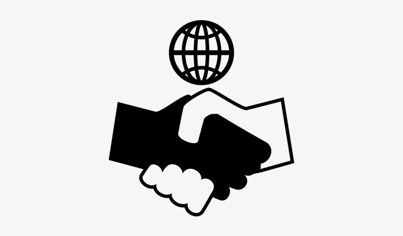 Salute Of Hand Of Different Human Races Of The World - Handshake Silhouette, transparent png