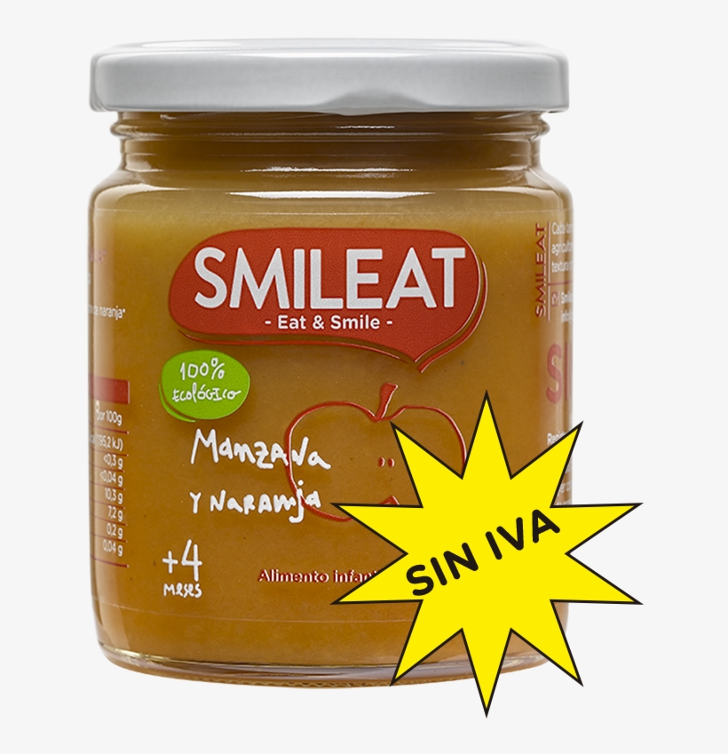 Manzana Y Naranja - Smileat 4mths Organic Apple & Orange Babyfood 230g, transparent png