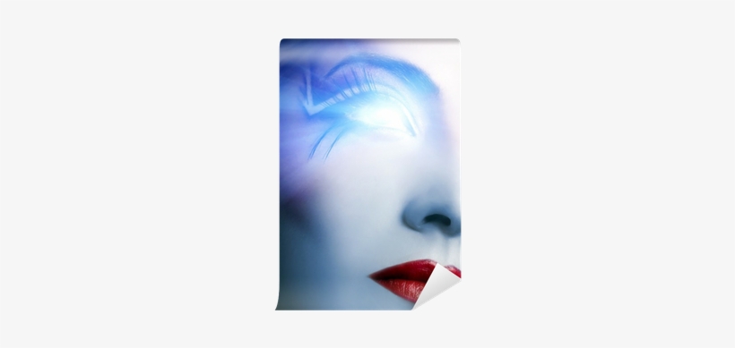 Futuristic Cyber Face With Glowing Eye Wall Mural • - Vestid, Vestid Malditos [book], transparent png