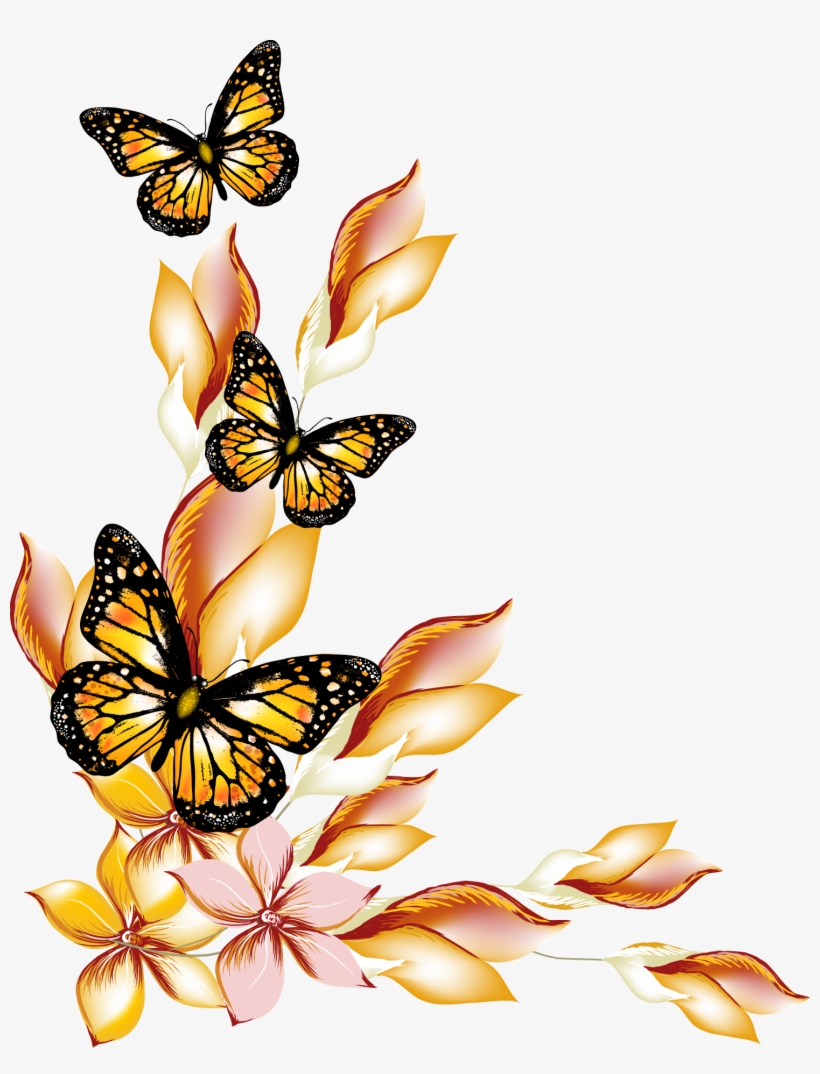 Flower Flowers And Butterflies - Butterflies And Flowers Clipart, transparent png