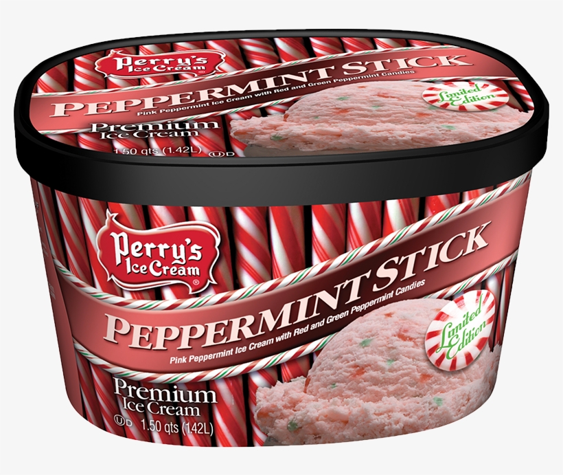 Perrys Ice Cream, Premium, Peppermint Stick - 1.5 Qt, transparent png