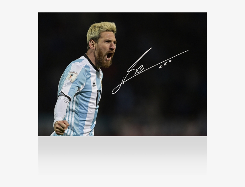 Lionel Messi Signed Photo - Argentina Return, transparent png