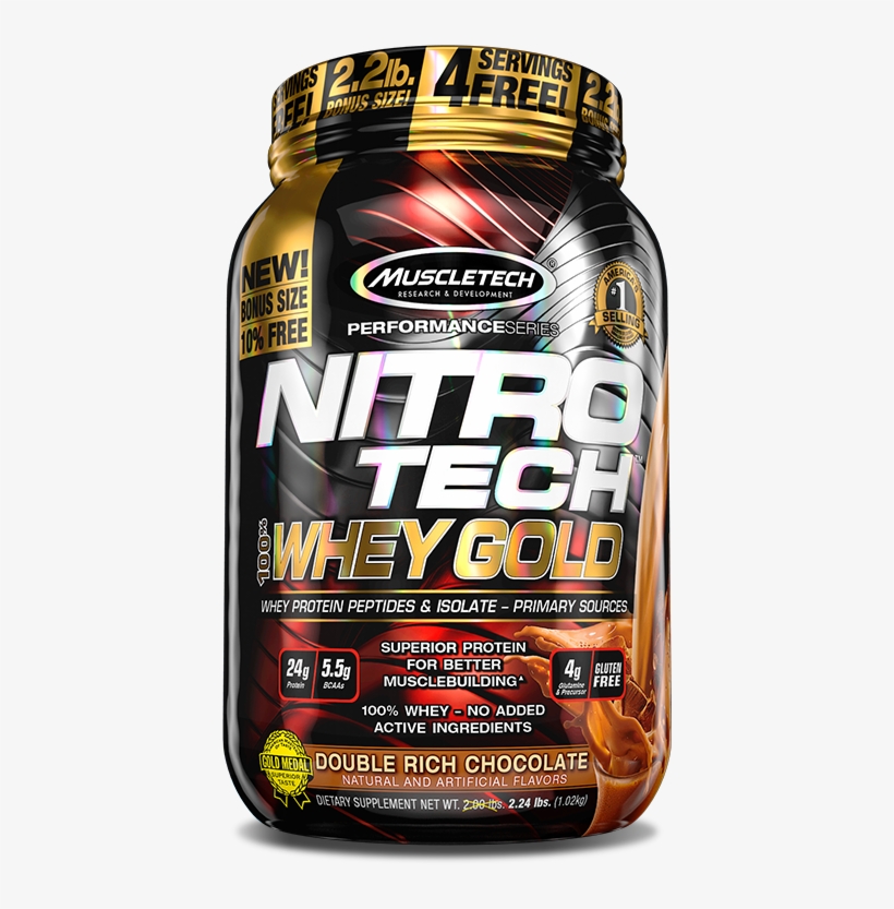 Nitro Tech 100% Whey Gold - Nitro Tech Whey Gold 2.5 Lbs, transparent png