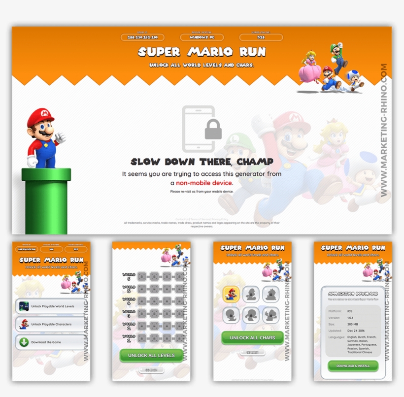 Mario Unlocker Cpa Marketing Landing Page - Landing Page Mobile Game, transparent png