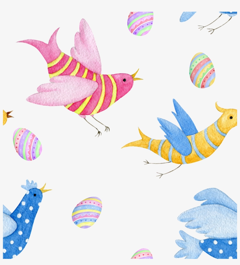 Cartoon Bird Background - Watercolor Painting, transparent png