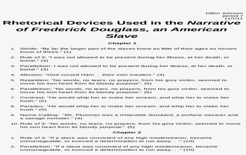 Frederick Douglass Chapter 9 Rhetorical Devices, transparent png