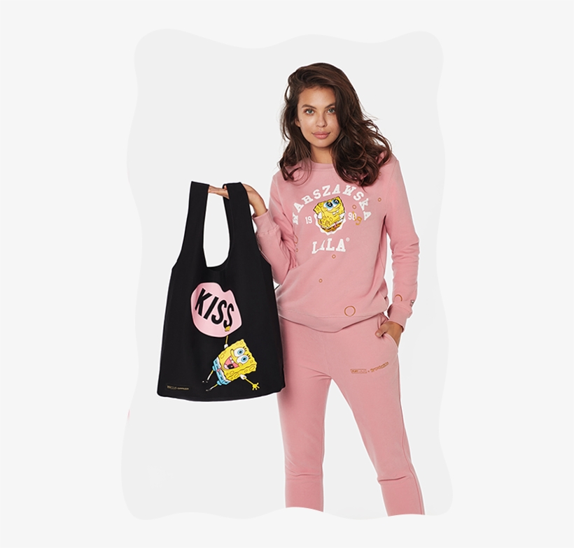 Lala X Spongebob Free Black Tote Bag - Spongebob Squarepants, transparent png
