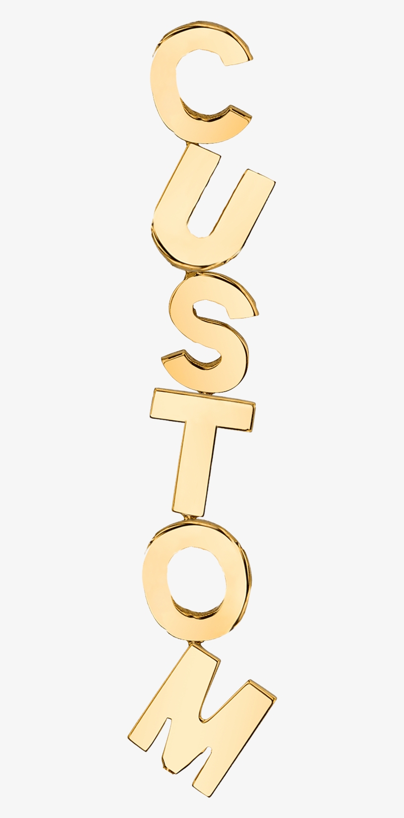 Custom Gold Letter Earring - Brass, transparent png