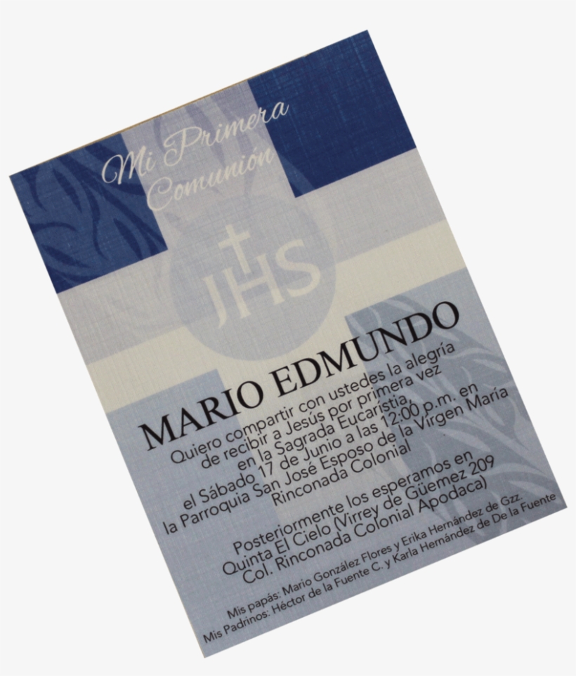Invitación Primera Comunión - Invitation, transparent png