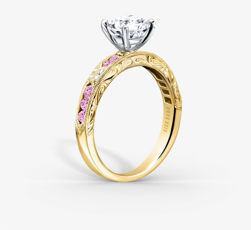 Kirk Kara K1390vd-ry - Kirk Kara "charlotte" Pink Sapphire Diamond Engagement, transparent png