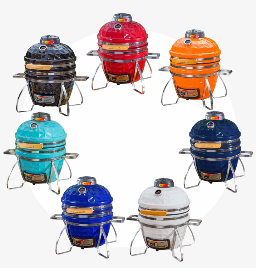 Kamado Grills Vision Grills Diamond Cut Cadet, Crimson Red