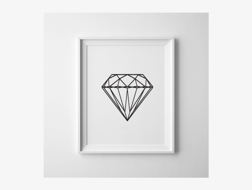 Geometric Diamond Print / White & Black / Jewel Art - Modern Art, transparent png