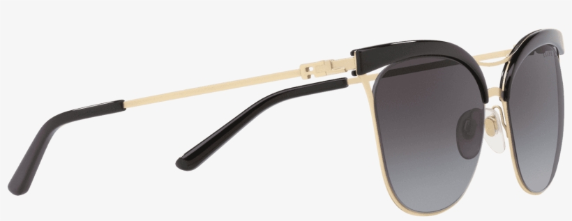 Metal Cateye Sunglasses In Black Sanded Light Gold - Aviator Sunglasses, transparent png
