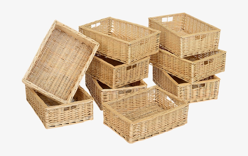 Kebrico Wicker Basket - Shallow Pack Of 9, transparent png