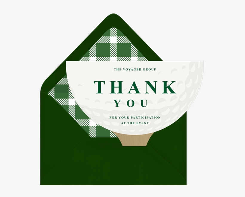 Tee Off Thank You Note - Sign, transparent png