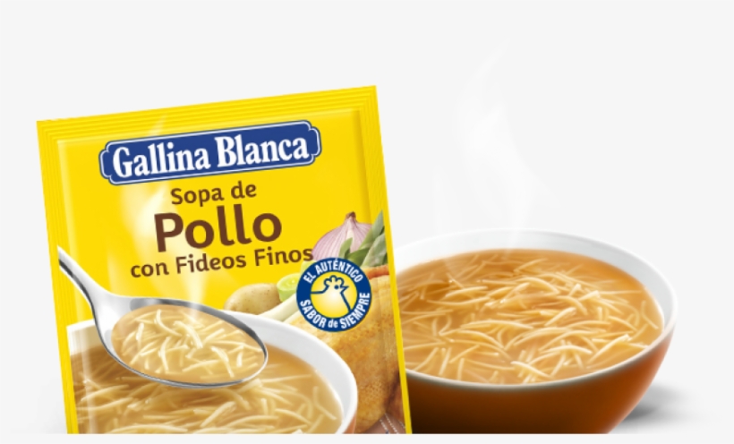 Sopa De Pollo Con Fideos Finos - Gallina Blanca Sopa De Ave Con Arroz, transparent png