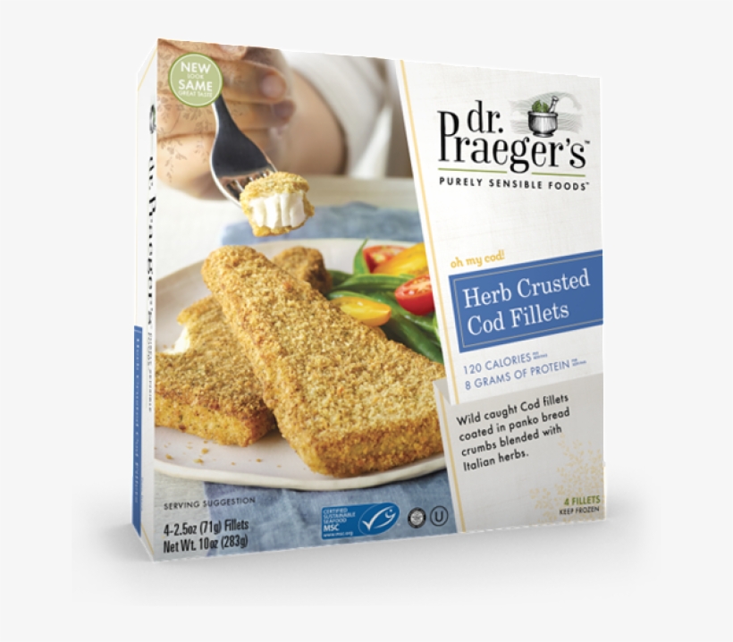 Wild Caught Cod Fillets Coated In Panko Bread Crumbs - Dr. Praeger's Sensible Foods Broccoli Pancakes - 6, transparent png
