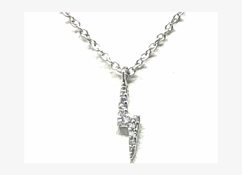 Lightning Bolt Micro Pave Necklace - Pendant, transparent png