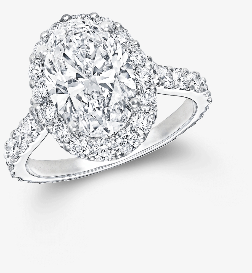 A Graff Icon Oval White Diamond Engagement Ring With - Diamond, transparent png