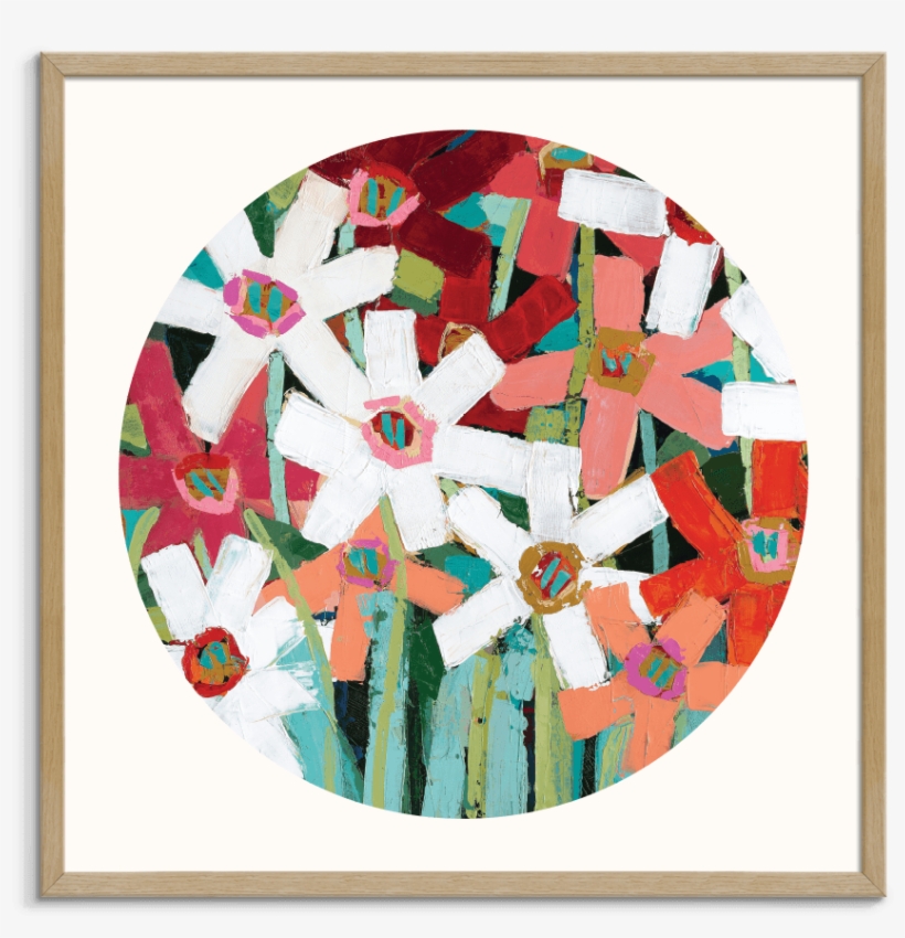 Springtime Round - Springtime Round Framed Wall Art Frame / Size: Black, transparent png