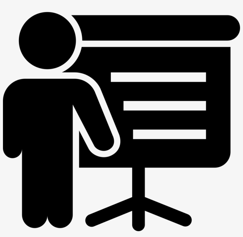 Person Of Business Standing With A Screen Board Giving - Lecture Icon, transparent png