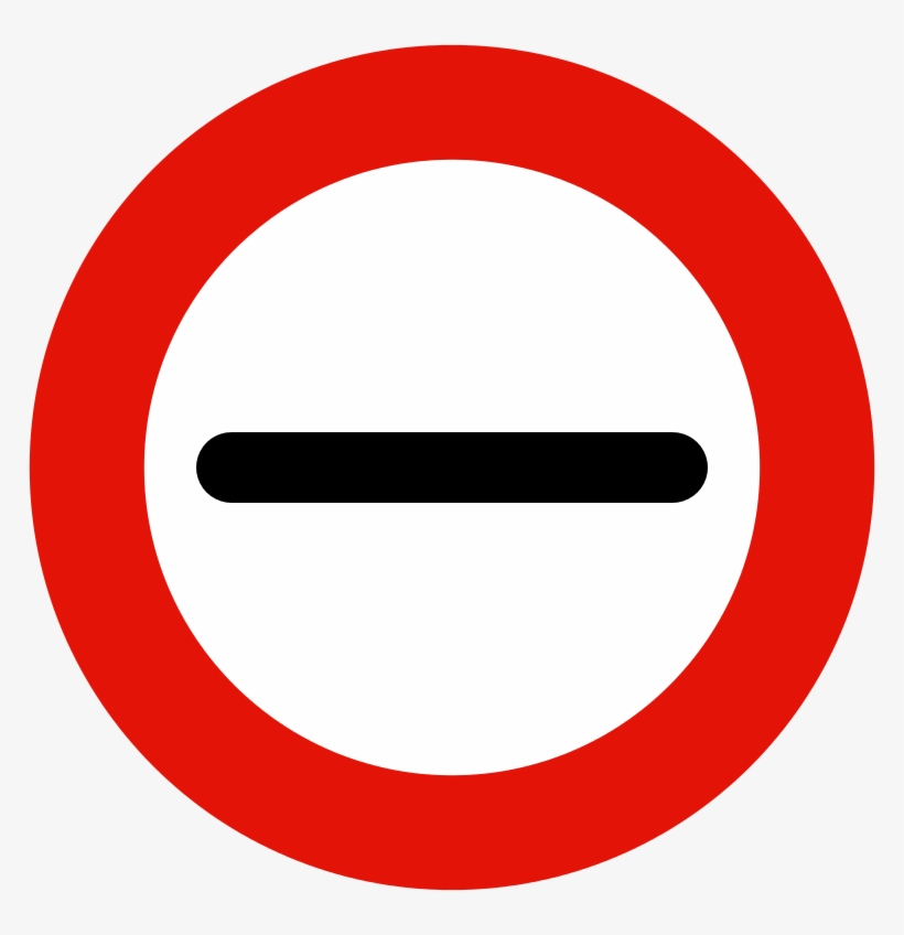 Spain Traffic Signal R200 - Verkeersbord Rode Rand Zwarte Streep, transparent png