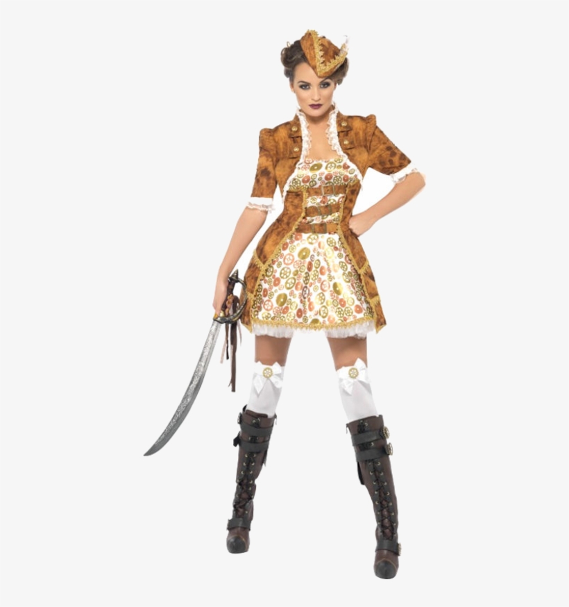 Sexy Steampunk Pirate Costume, transparent png