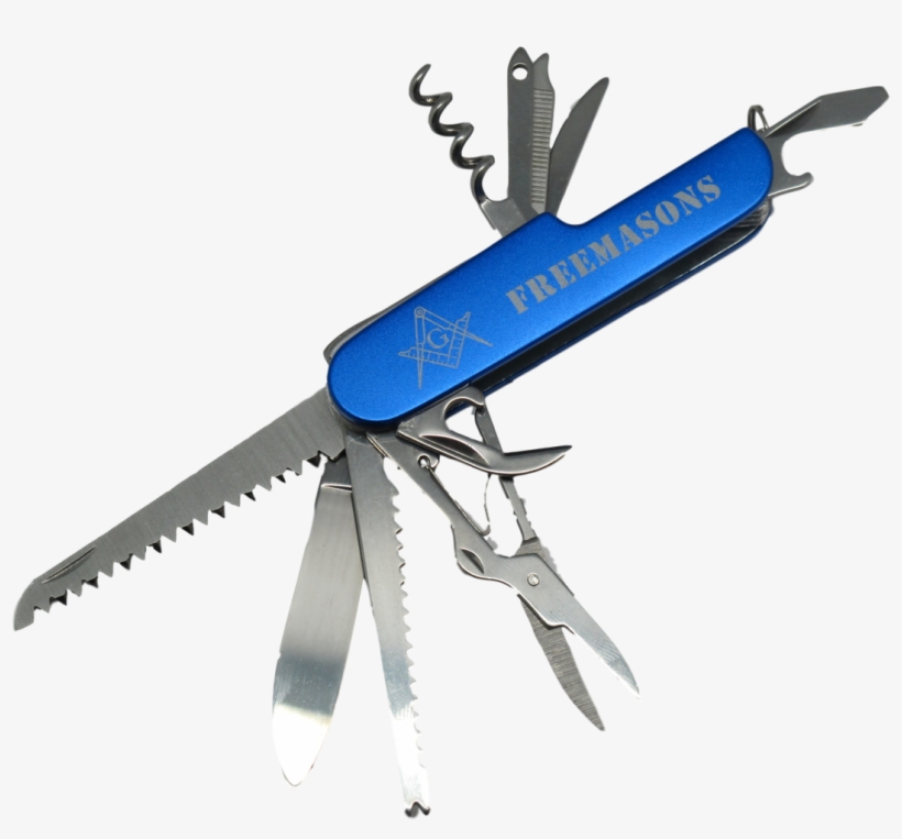 Blue Masonic Multi Tool With 14 Functions - Multi-tool, transparent png