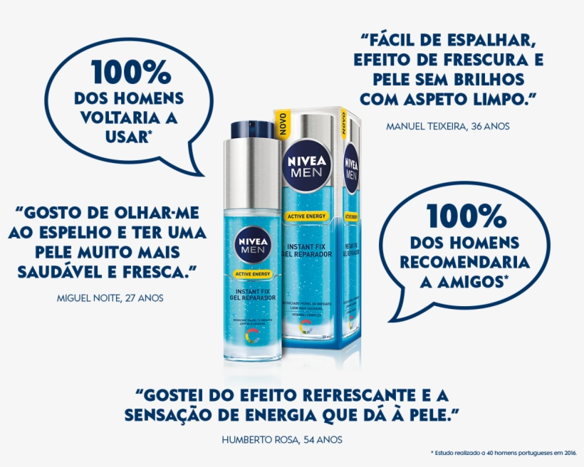 Testemunhos Nivea Men Instant Fix - Nivea, transparent png