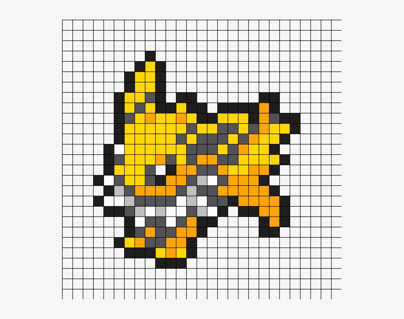 #135 Jolteon - Pokemon Perler Pattern Jolteon, transparent png