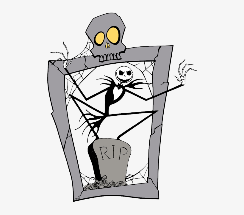 Jack Skellington Behind Tombstone - Jack Skellington, transparent png