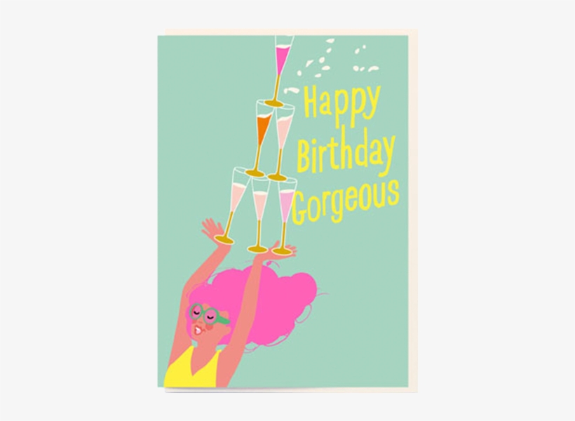 Birthday Funky Quirky Unusual Modern Cool Card Cards - Champagne, transparent png