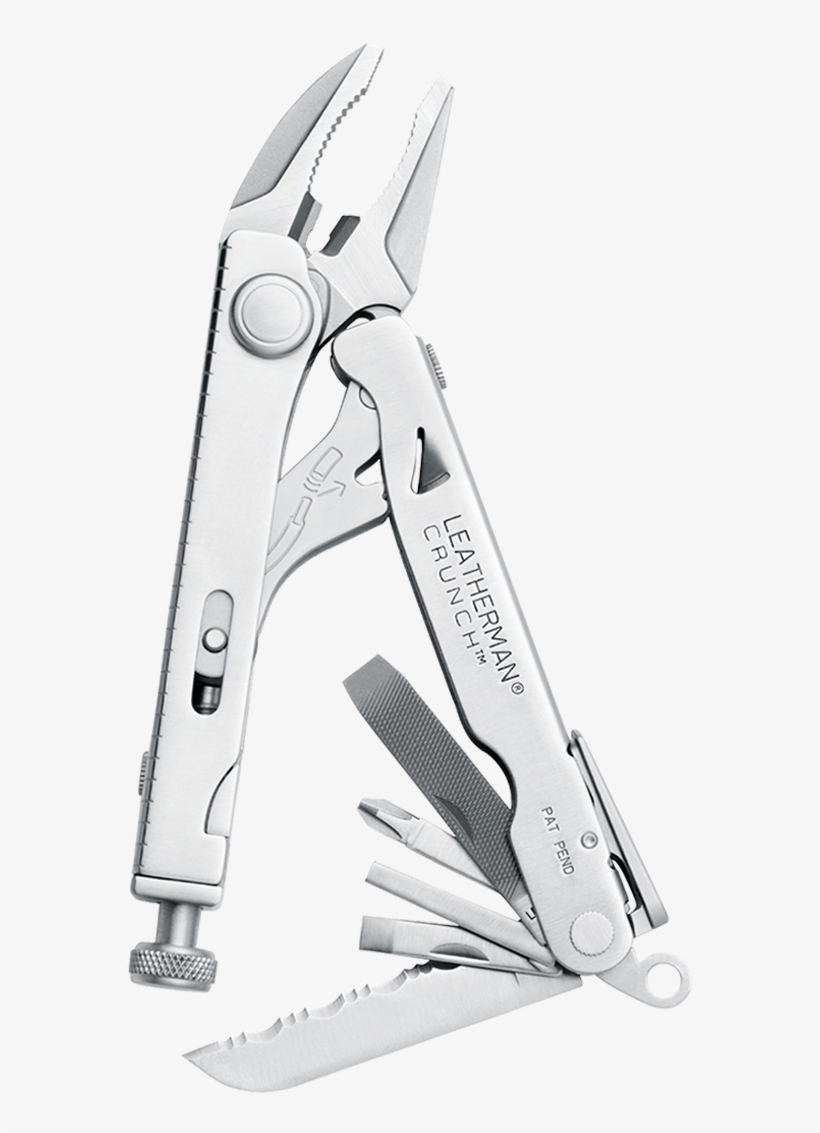 Leatherman Crunch Multi-tool, Stainless Steel, Open - Leatherman Crunch, transparent png