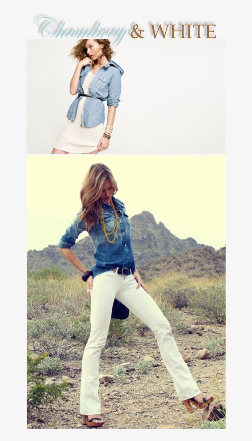 Chambray And White 648×1,354 Pixels White Pants, White - Shirt, transparent png