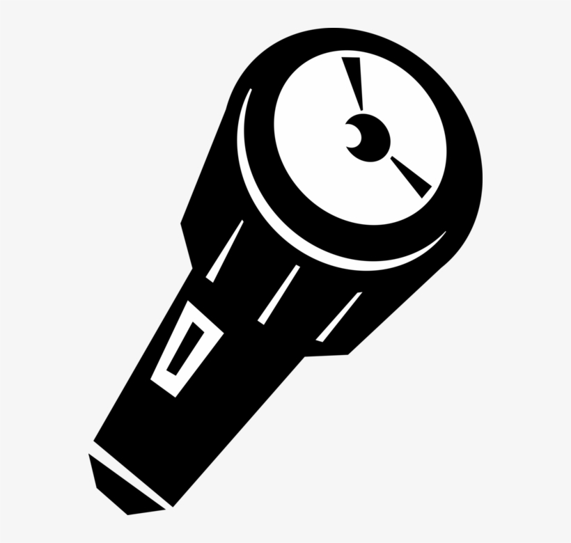 Vector Illustration Of Portable Hand-held Electric - Flashlight, transparent png