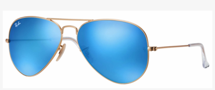 Ray Ban Aviator Large Metal Rb3025 112/17 - Ray-ban Aviator Flash Lenses Sunglasses With Gold Frame/blue, transparent png
