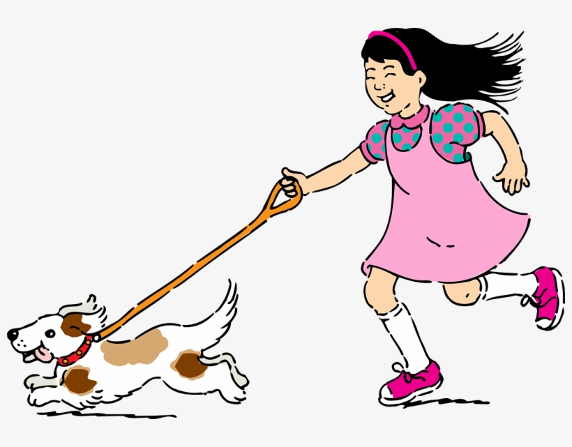 Girl With A Dog Clipart, transparent png